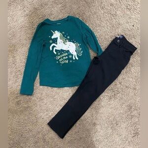 Girls Sparkle all the Way Christmas Jeggings outfit size 8